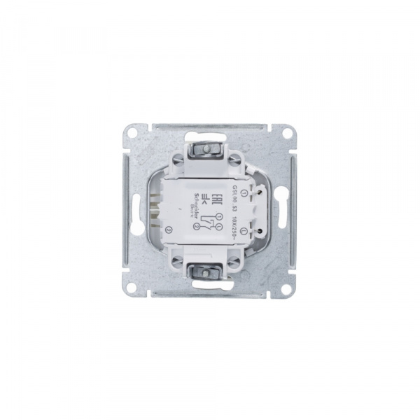 SE Glossa Платина Выключатель 2-клавишный с подсветкой, сх.5а, 10AX