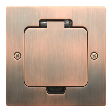 Лючок Surface 2 мод. (1 мод. 45х45 мм.), красная медь, IP44, (с уст. набором)