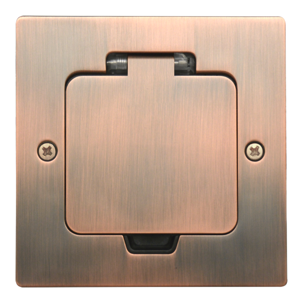 Лючок Surface 2 мод. (1 мод. 45х45 мм.), красная медь, IP44, (с уст. набором)