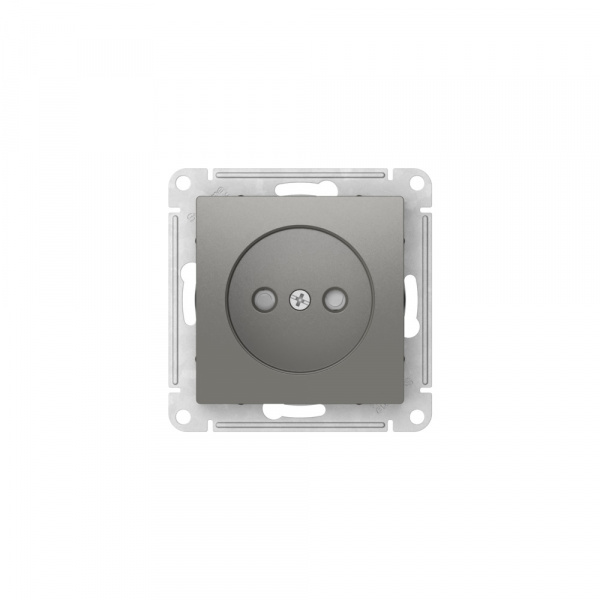 Systeme Electric AtlasDesign Сталь Розетка без заземления со шторками, 16А, мех., быстрозажим. клем.