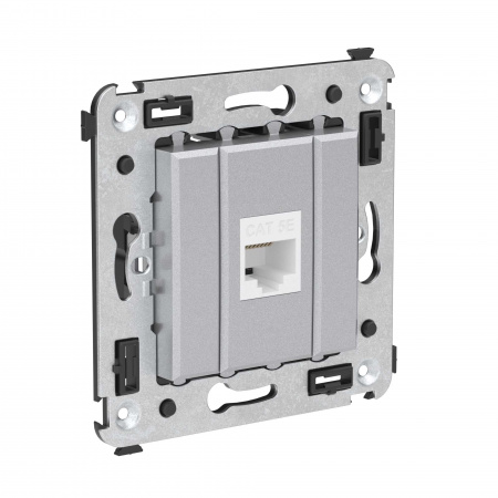 DKC Avanti Компьютерная розетка RJ-45 без шторки в стену, кат.5е одинарная, Закаленная сталь