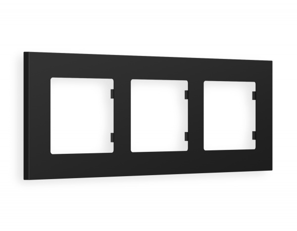 Рамка ALFA Qubi (Черный матовый) 3-ая AF250703