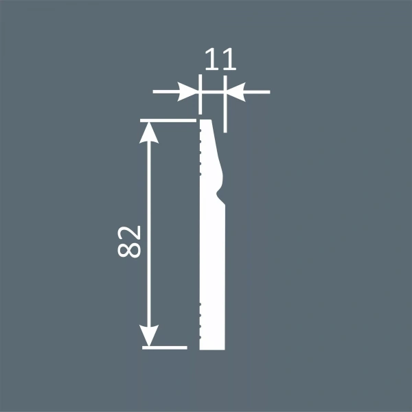 Плинтус PX031, 82х11, 2000мм, Экополимер/18