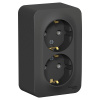 SE Blanca наруж Антрацит Розетка 2-ая с/з без шторок, 16А, 250В