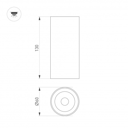 Arlight Светильник SP-GABI-SURFACE-R60-12W Day4000 (BK, 60 deg, 230V) (IP40 Металл, 5 лет)
