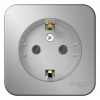 SE Blanca наруж Алюминий Розетка с/з без шторок, (тонкая) 16А, 250В изолир. пластина