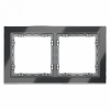 Рамка стеклянная VOLTUM S70 на 2 поста, (графит, стекло)