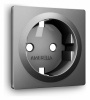 Лицевая панель ALFA (Антрацит серый) для электрической розетки с заземлением QUANT AP6560