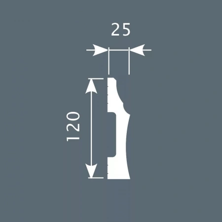 Плинтус PX009, 120х25, 2000мм, Экополимер/16