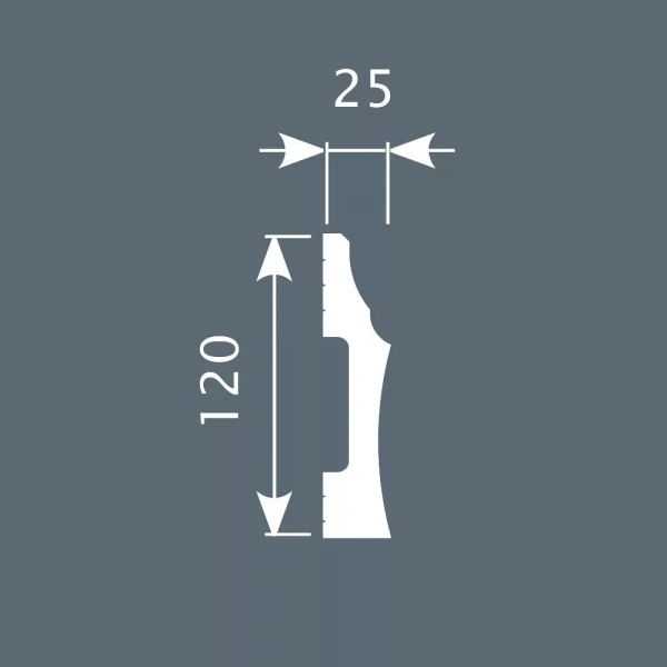 Плинтус PX009, 120х25, 2000мм, Экополимер/16