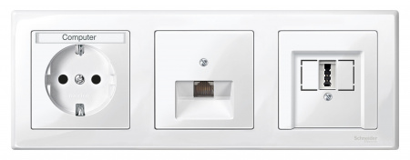 SE Merten SM Бел глянец Накладка аудиорозетки 2-ой (мех М46701х)