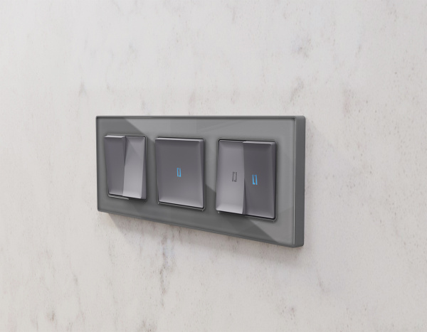 Рамка ALFA Platos (Сталь Стекло органическое) 3-ая AF330503