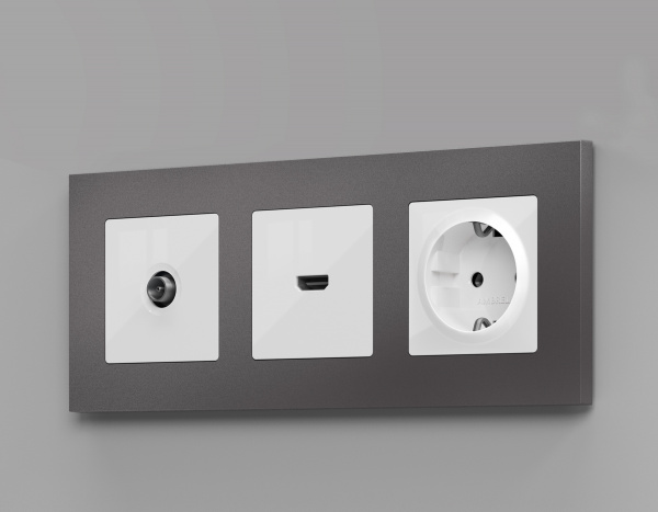 Комплект механизма розетки HDMI 2.0 ALFA MA114010 Белый глянец 40V/500mA 2.0GHz 5-18Gbit/s QUANT