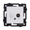 Розетка двойная TV (мама) + RJ45 Cat.6, белый матовый Kollinger REA-021WM для Aspekt, Eleganz, Reflex