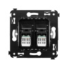 DKC Avanti Черный матовый Компьютерная розетка RJ-45 двойная  категория 5e