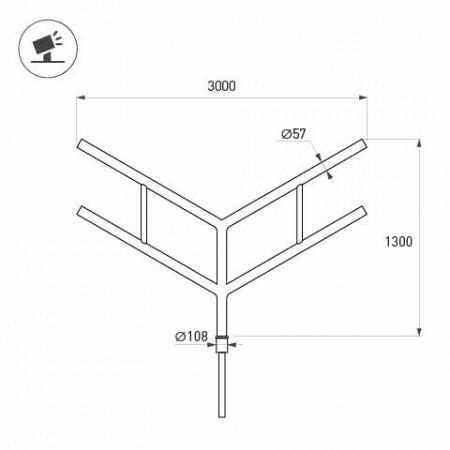 Arlight Кронштейн OXOR-SY4-3000x108-L1300 BLACK (Сталь)