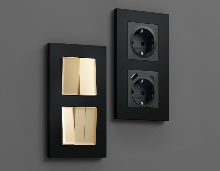 Рамка ALFA Qubi (Черный матовый) 1-ая AF250701