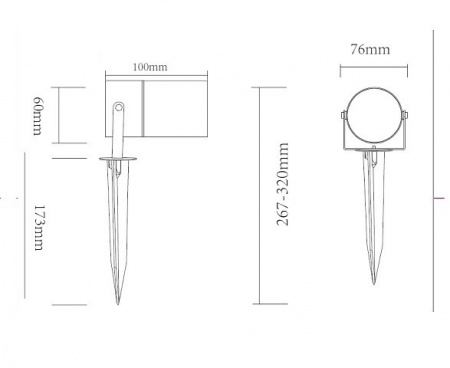 Фонарь уличный (столб) O025FL-01B Maytoni Scope