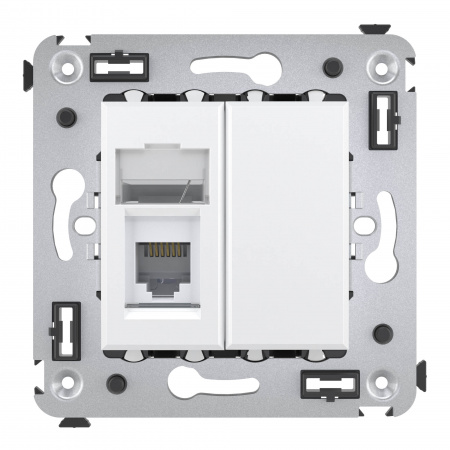 DKC Avanti Белое облако Розетка телефонная одинарная