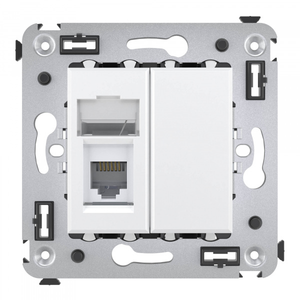 DKC Avanti Белое облако Розетка телефонная одинарная