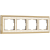 Рамка на 4 поста (золото/белый) W0041429
