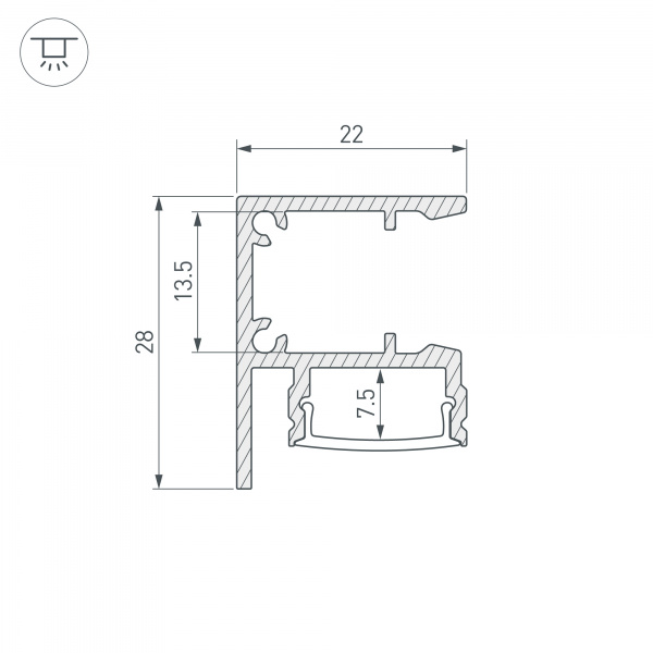 Arlight Профиль WALL-2228-2000 ANOD BLACK (Алюминий)