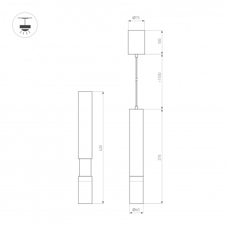 Arlight Светильник SP-ARTEMIS-HANG-P-R60-15W Warm3300-MIX (WH, 8-80 deg, 230V, TRIAC) (IP20 Металл, 5 лет)