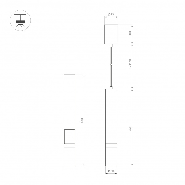 Arlight Светильник SP-ARTEMIS-HANG-P-R60-15W Warm3300-MIX (WH, 8-80 deg, 230V, TRIAC) (IP20 Металл, 5 лет)