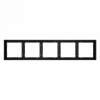 Рамка пластиковая VOLTUM S70 на 5 постов, (черный матовый)