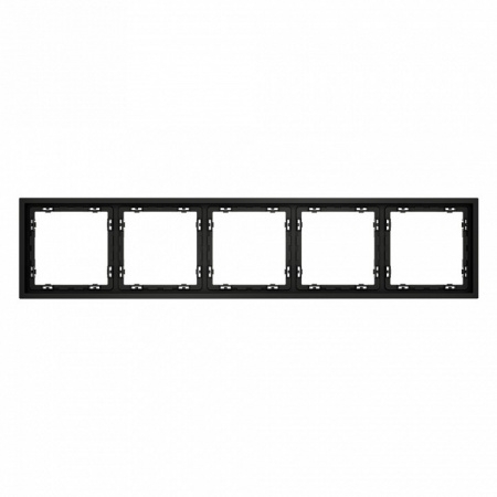 Рамка пластиковая VOLTUM S70 на 5 постов, (черный матовый)