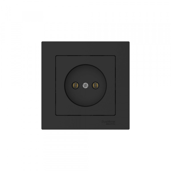 Systeme Electric AtlasDesign Карбон Розетка без заземления, 16А, в сборе, быстрозажим. клем.