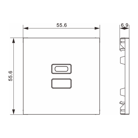 Donel Накладка для розеток USB, матовый серый, серия A07, DE28640