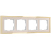 Рамка из металла на 4 поста Baguette айвори/латунь W0042851