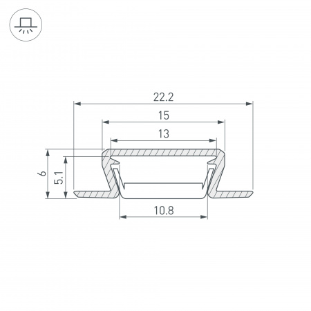 Arlight Профиль MIC-FS-2000 ANOD BLACK (Алюминий)