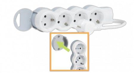 Legrand Стандарт Бело-серый Удлинитель 4x2К+З, кабель 1,5м, возможно крепление к стене