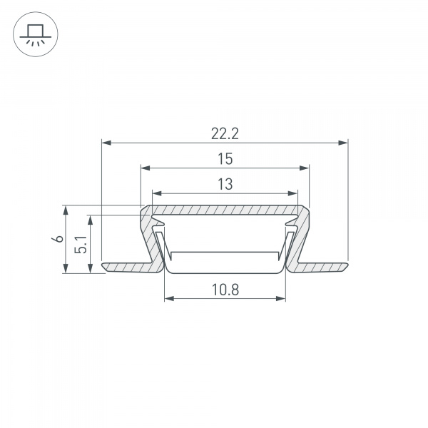 Профиль MIC-FS-2000 ANOD GOLD LIGHT (Arlight, Алюминий)