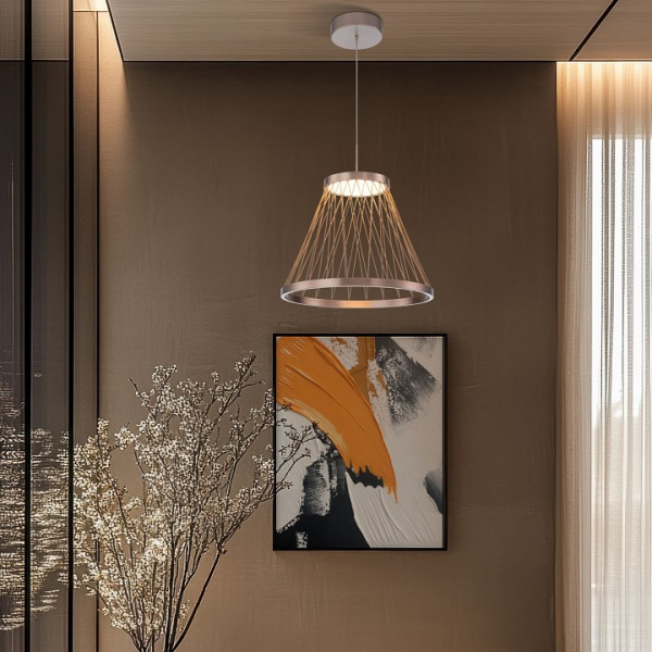 Подвесной светодиодный светильник 40016/1 LED коричневый Eurosvet Cesta