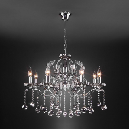 Подвесная люстра с хрусталем 10107/8 хром Eurosvet Brezza