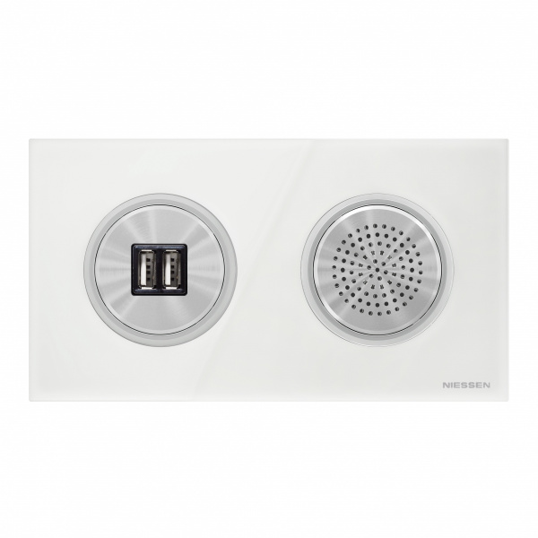 ABB SKY Moon Стекло белое Рамка 2-постовая