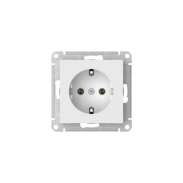 Systeme Electric AtlasDesign Белый Розетка с заземлением, 16А, мех., быстрозажим. клем.