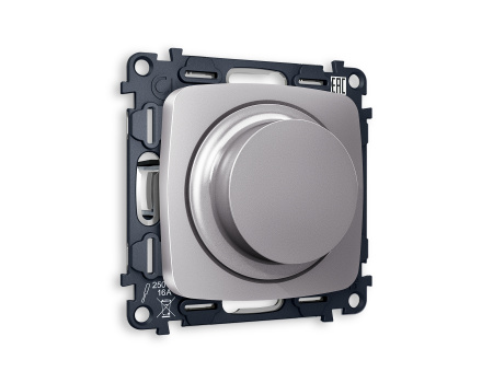 Комплект механизма светорегулятора универсального поворотно-нажимного OMEGA MO505510 Сталь матовый 25-600W/LED 5-300W QUANT