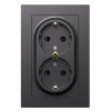 Systeme Electric AtlasDesign Базальт Розетка двойная с/з со шторками, 16А, в сборе