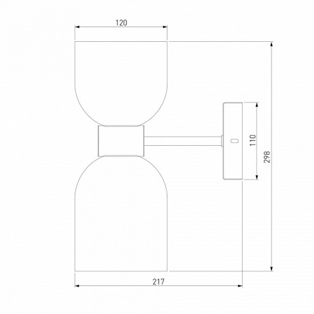Настенный светильник с плафонами 60118/2 никель Eurosvet Tandem