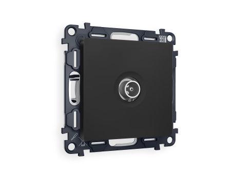 Комплект механизма TV розетки оконечной ALFA MA813010 Черный матовый 50-870 MHz 1dB QUANT