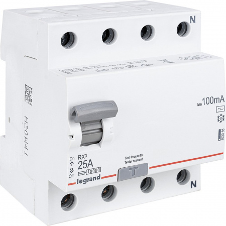Legrand RX3 УЗО 4P 100мА 25А (AC)