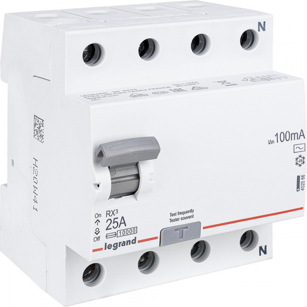 Legrand RX3 УЗО 4P 100мА 25А (AC)