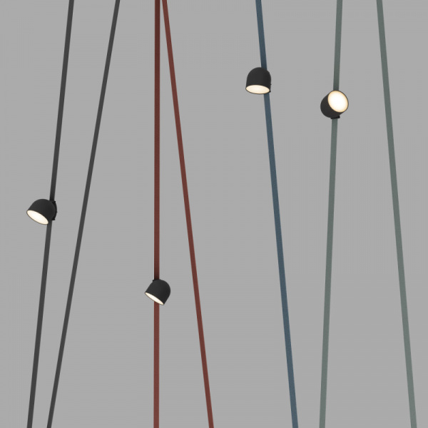 DK5543-BK Поворотный светильник для трека-ремня Belty, серия Spot, со светодиодом, D100*H107мм, 48V DC, 12W, RA90, 120°, 3000K, IP20, черный, алюминий