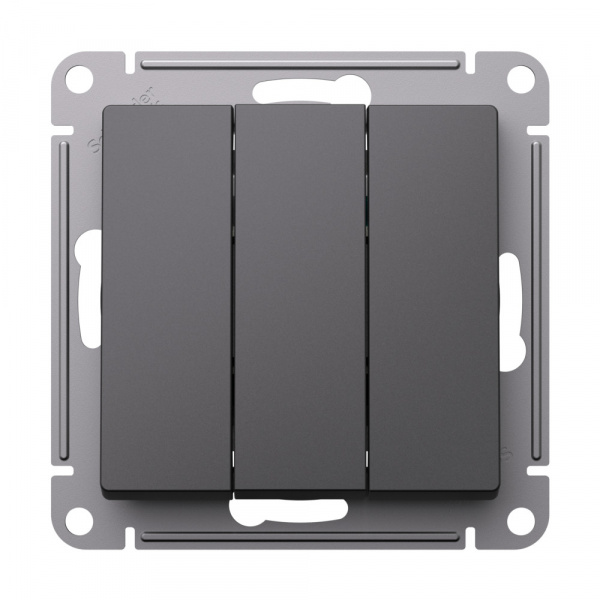 Systeme Electric AtlasDesign Базальт Выключатель 3-клавишный, сх.1+1+1, 10АХ, механизм