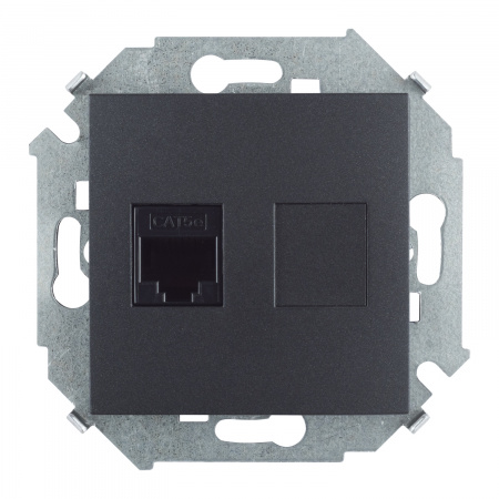 Simon 15 Графит Розетка компьютерная RJ45 кат.5е (АМР)