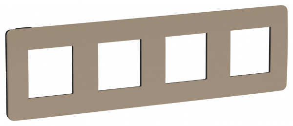 SE Unica Studio Песочная/Антрацит Рамка 4-ная
